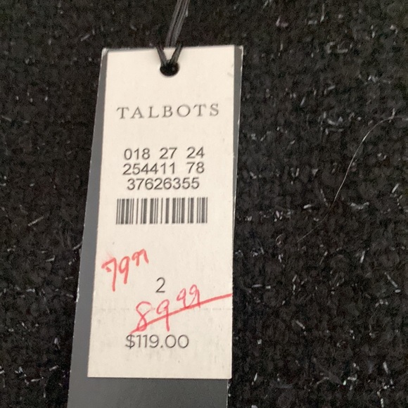 Talbots Black Shimmer Wool Blend Pencil Skirt - Picture 6 of 9